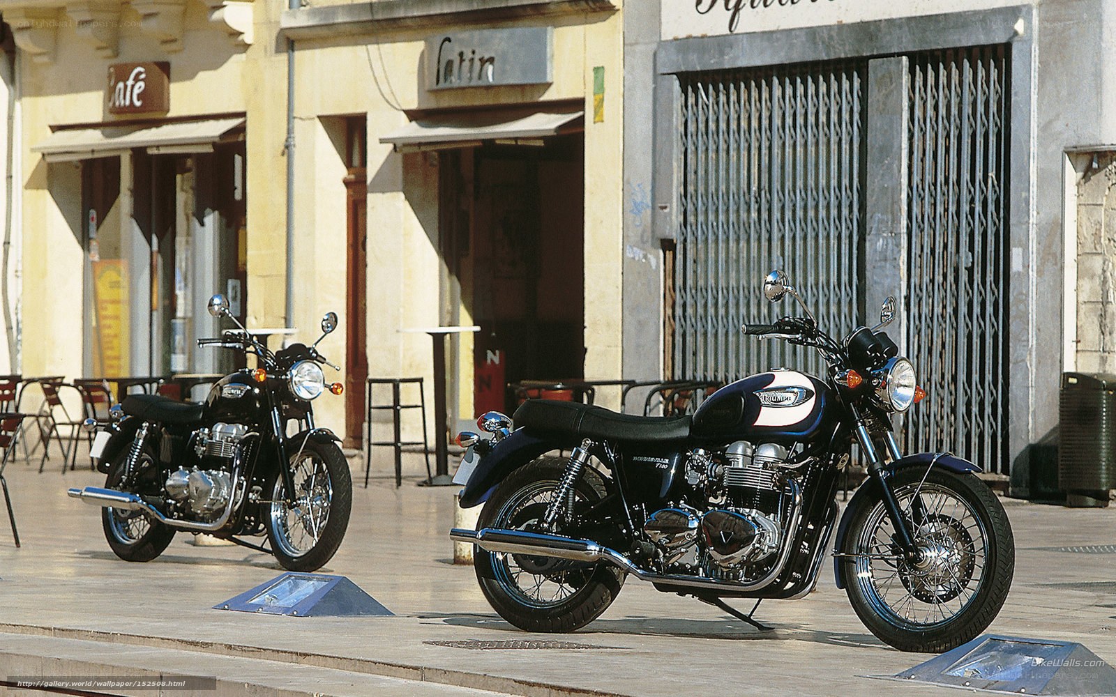 Motorcycles on a city street
