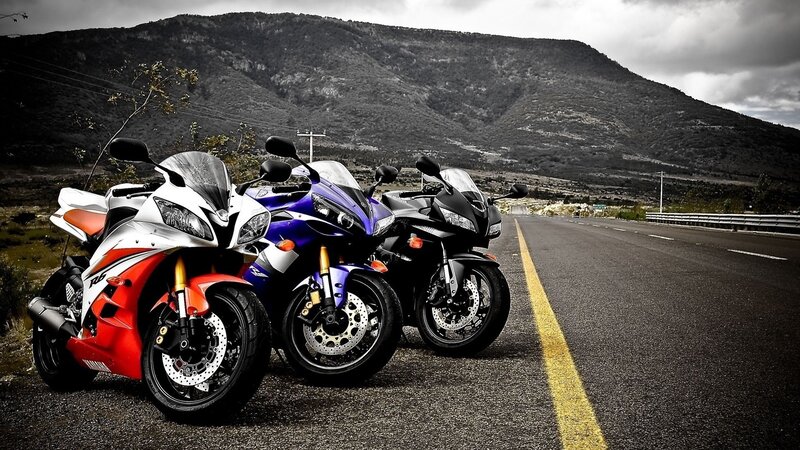 motorcycles on a mountain road