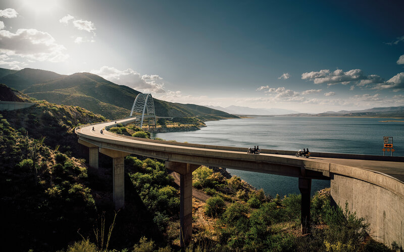 Motorcycles on Bridge