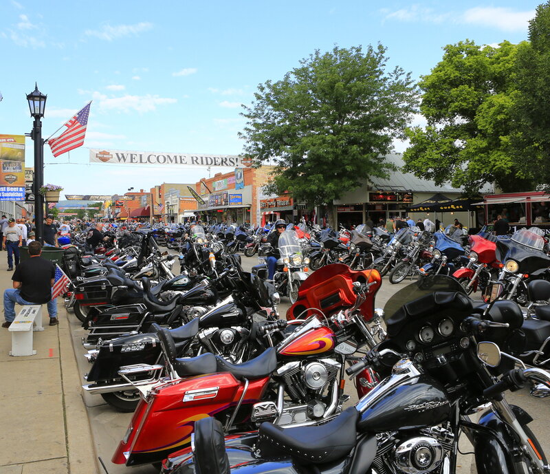 Motorcycles on Street — Black