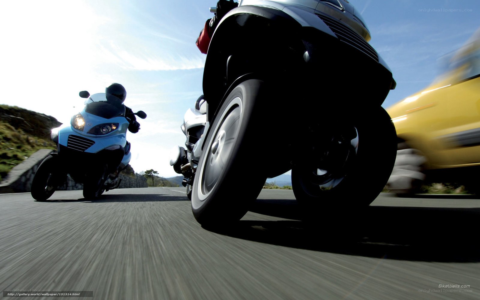 motorcycles on the road