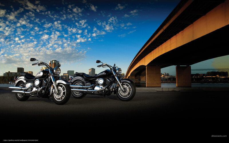 Motorcycles under a bridge