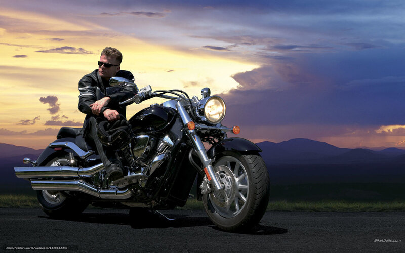 Motorcyclist at sunset