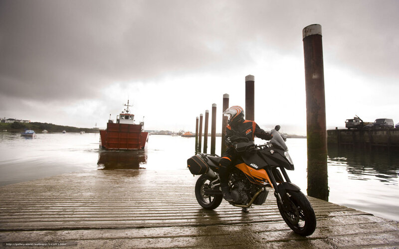 Motorcyclist at the dock