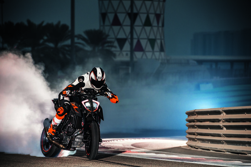 Motorcyclist Doing Burnout — Black, Dramatic