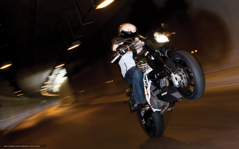 Motorcyclist Doing Wheelie — Black, Dynamic