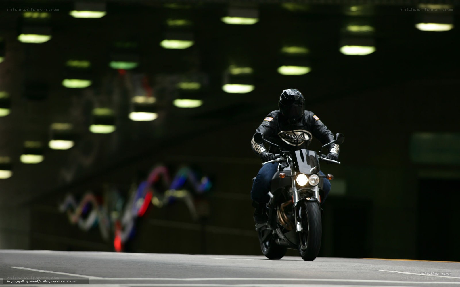 Motorcyclist in a tunnel