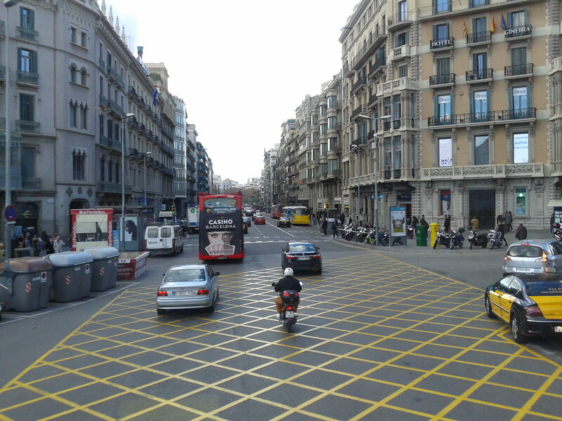 Motorcyclist in City Street — Gray