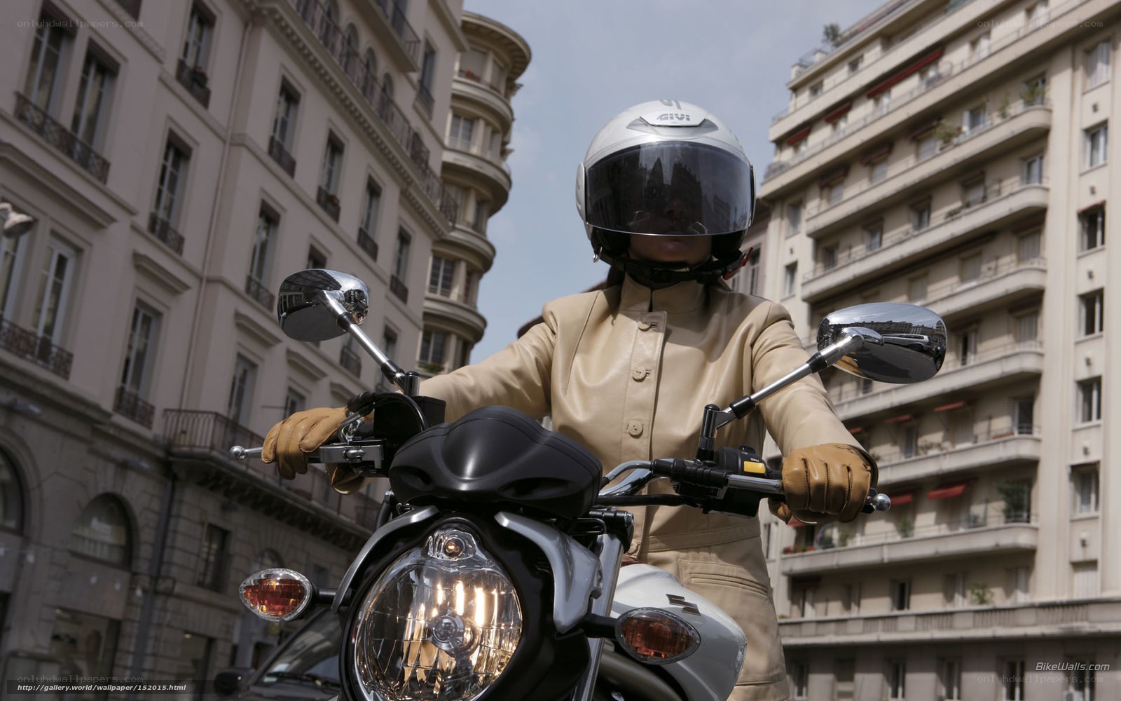 Motorcyclist in city streets