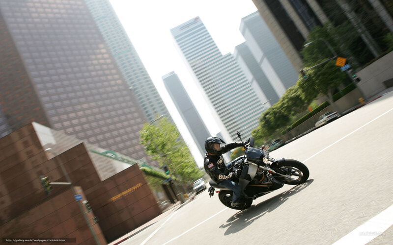 Motorcyclist in city traffic