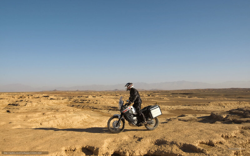 Motorcyclist in Desert