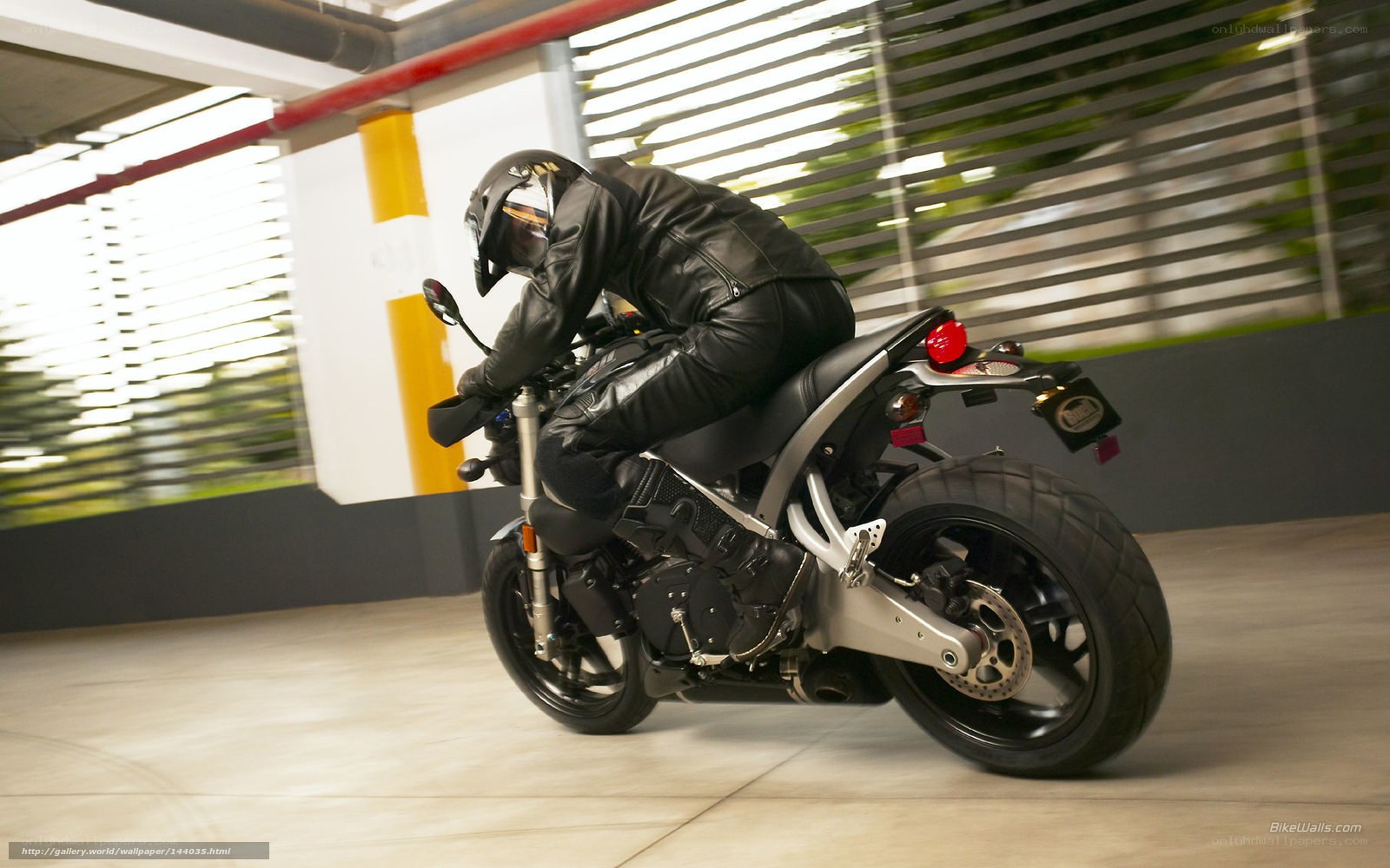 motorcyclist in leather gear
