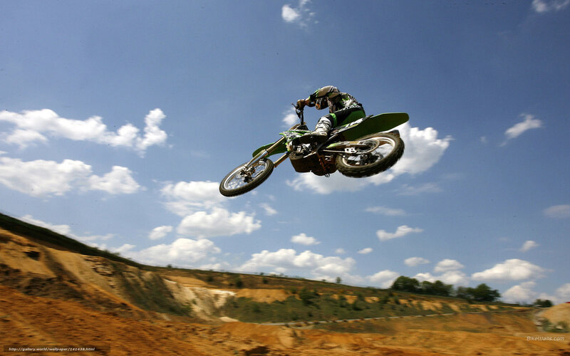 Motorcyclist in Mid-air — Blue, Dynamic