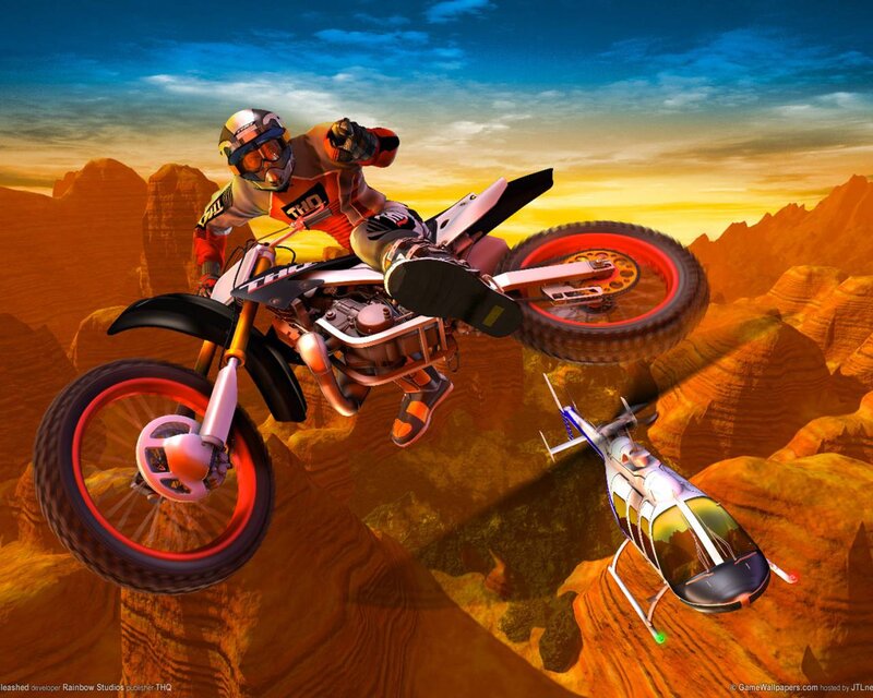 Motorcyclist in Mid-air — Orange