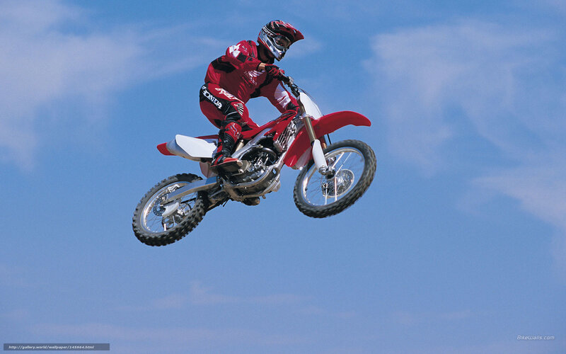 Motorcyclist in Mid-air — Red