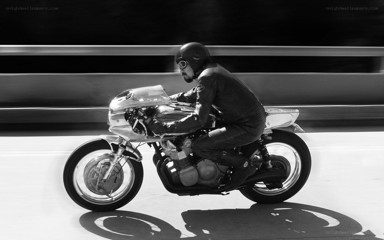 Motorcyclist in motion