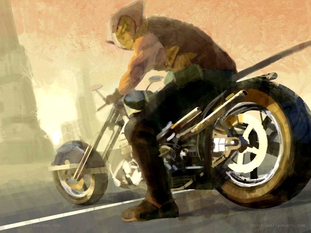 motorcyclist in motion