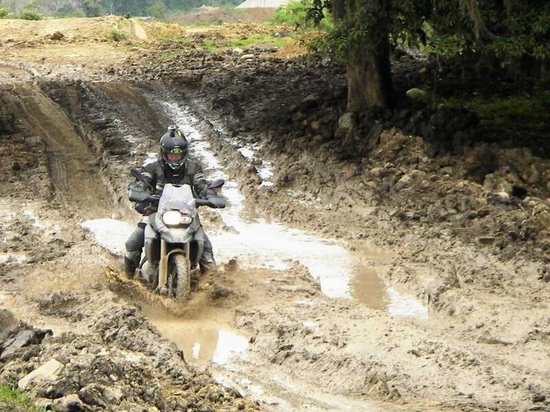 Motorcyclist in Mud