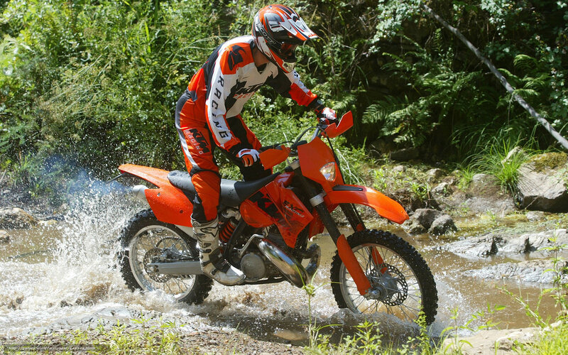 Motorcyclist in Stream