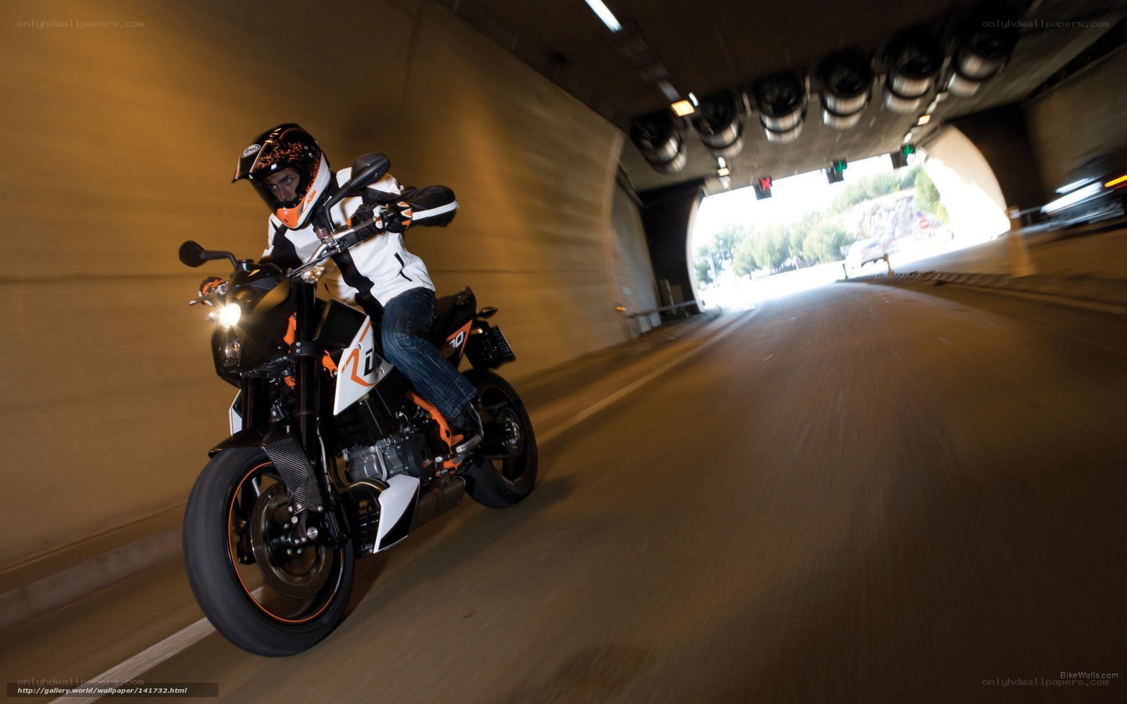 motorcyclist in tunnel