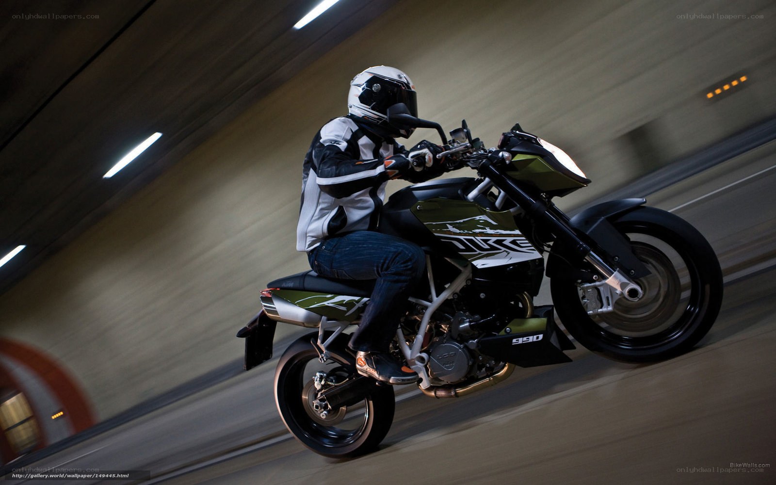 motorcyclist in tunnel