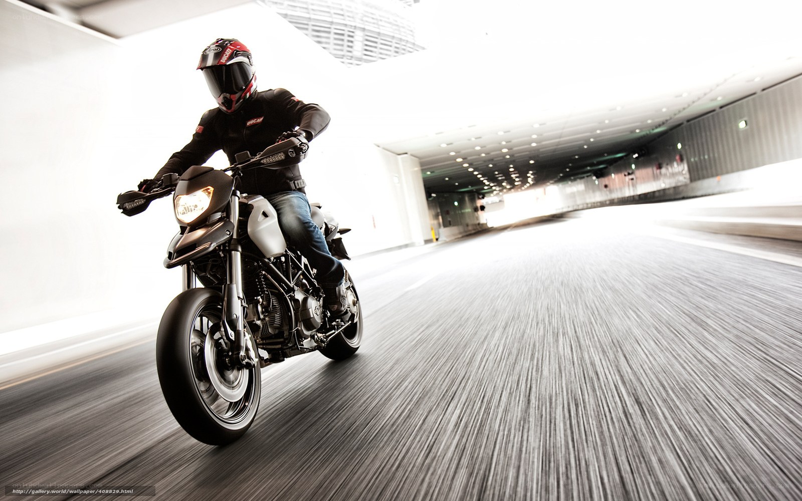 motorcyclist in tunnel