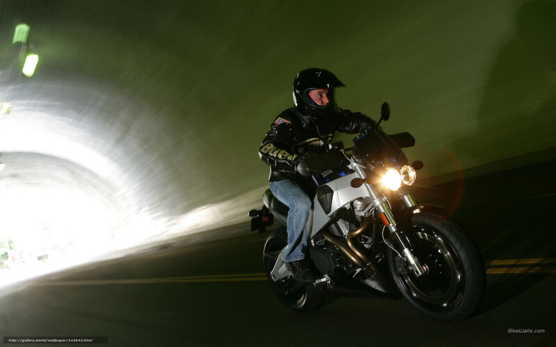 Motorcyclist in Tunnel — Black, Dramatic