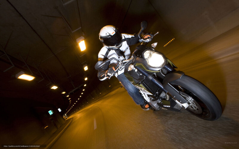 Motorcyclist in Tunnel — Black, Dynamic, Night