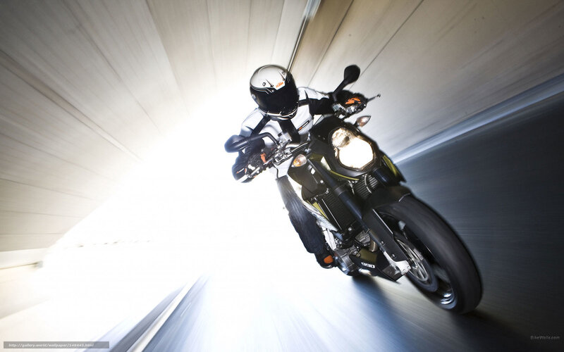 Motorcyclist in Tunnel — Black, Dynamic, Photograph