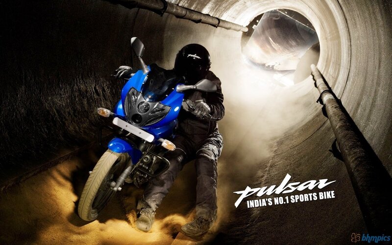 Motorcyclist in Tunnel — Blue, Dramatic, Photograph