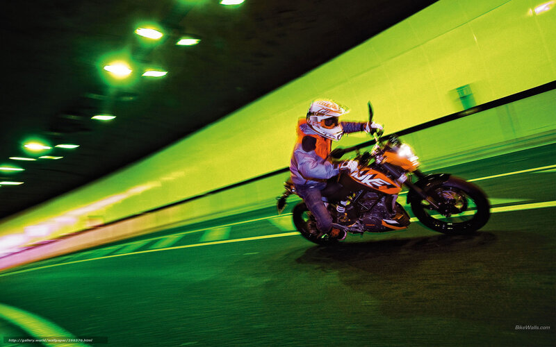 Motorcyclist in Tunnel — Green