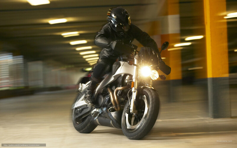 Motorcyclist in underground parking