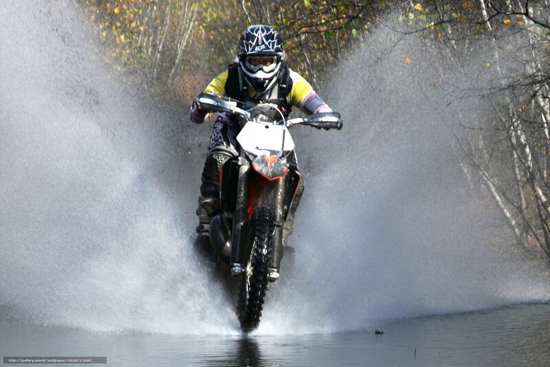 Motorcyclist in Water — Black