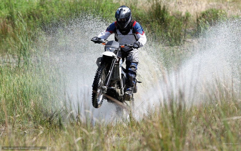 Motorcyclist in Water