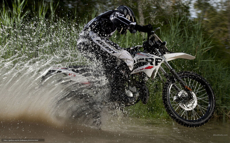 Motorcyclist in Water — White