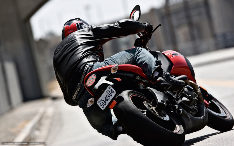 Motorcyclist Leaning in Turn — Black, Dynamic
