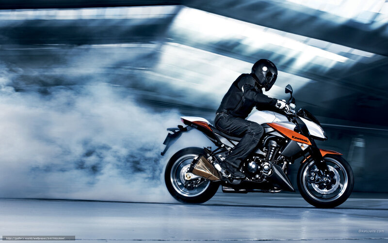 Motorcyclist on a Bike — Black, Dramatic