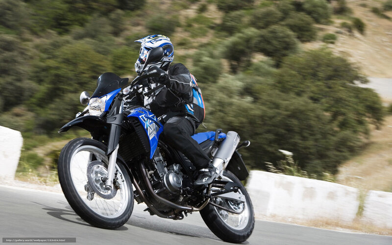 motorcyclist on a blue bike