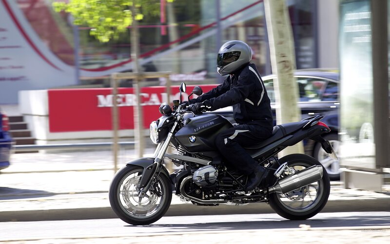 Motorcyclist on a BMW bike