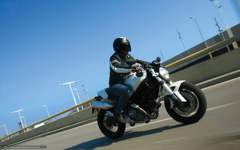 Motorcyclist on a Bridge — Blue