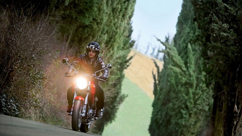 Motorcyclist on a country road