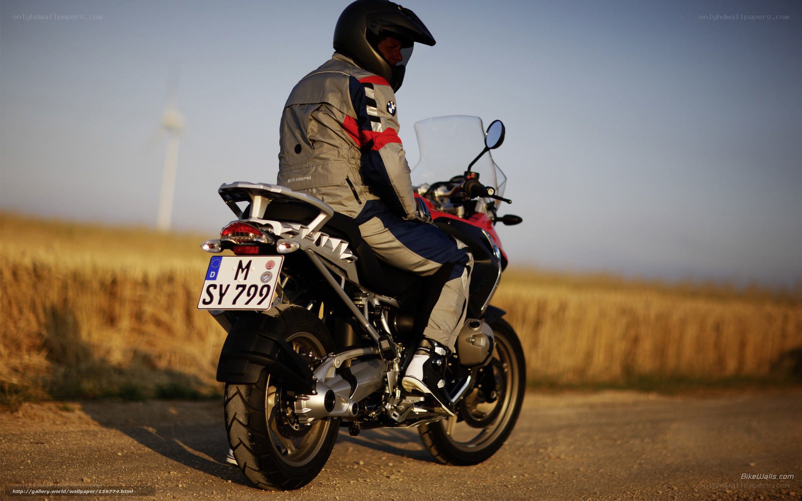 Motorcyclist on a country road