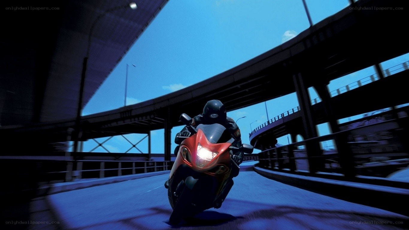 Motorcyclist on a highway