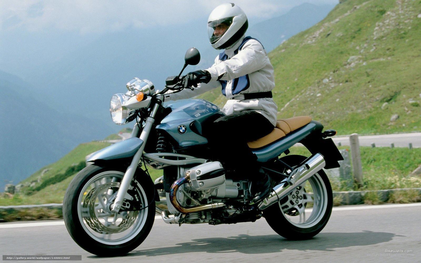 Motorcyclist on a mountain road