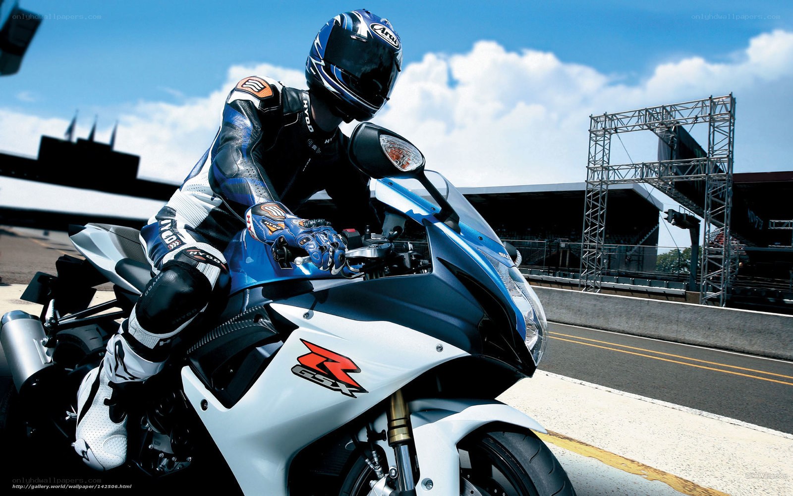 motorcyclist on a race track