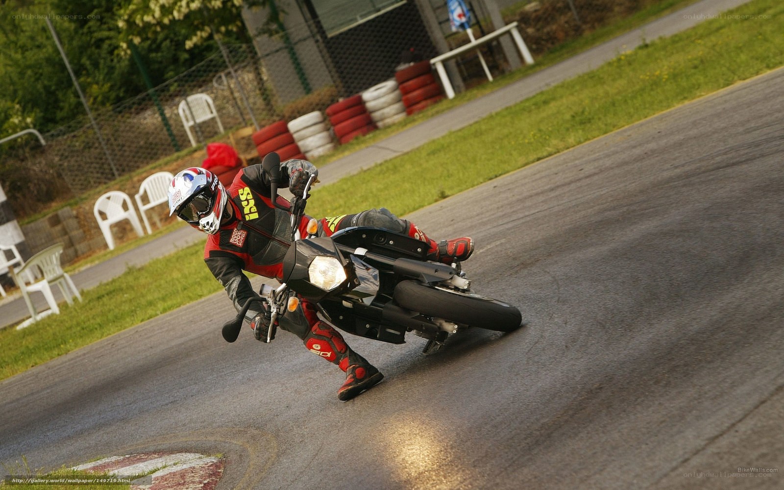 Motorcyclist on a racetrack