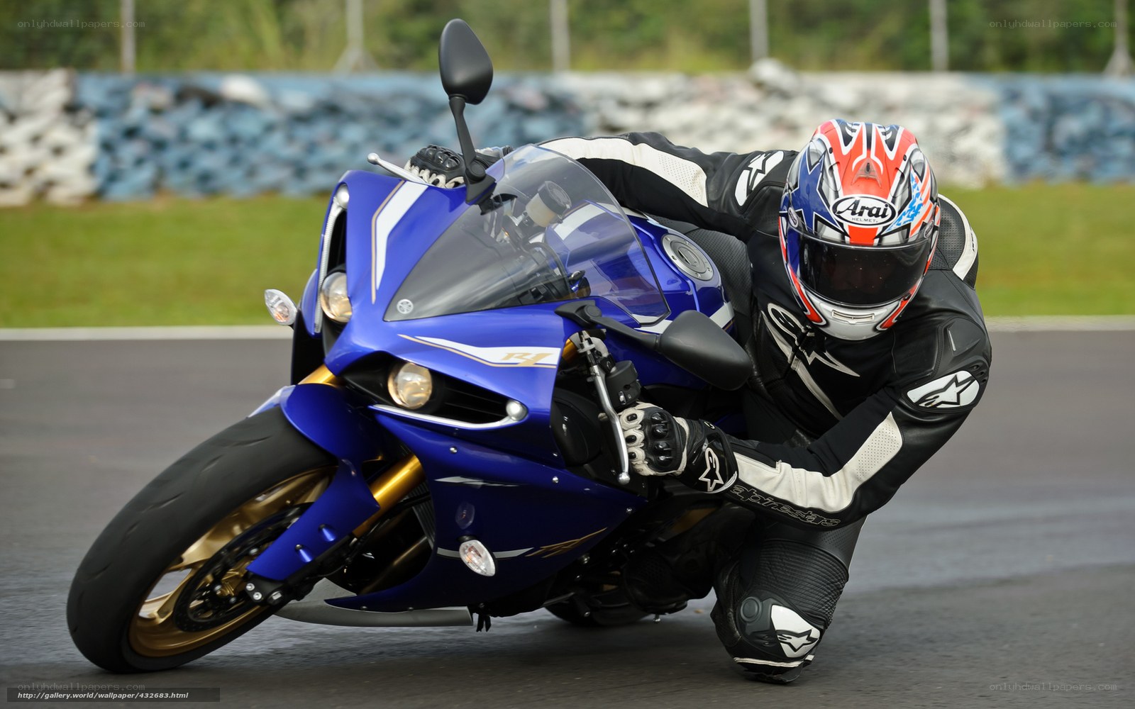 Motorcyclist on a racetrack