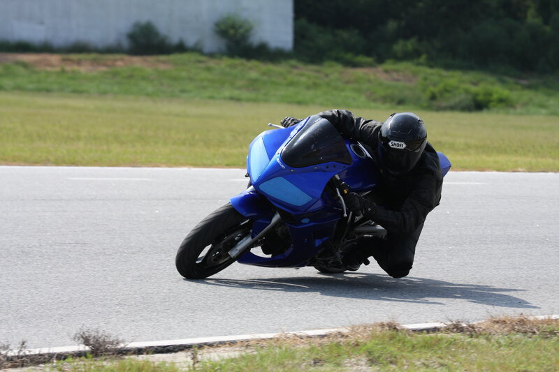 Motorcyclist on a racetrack