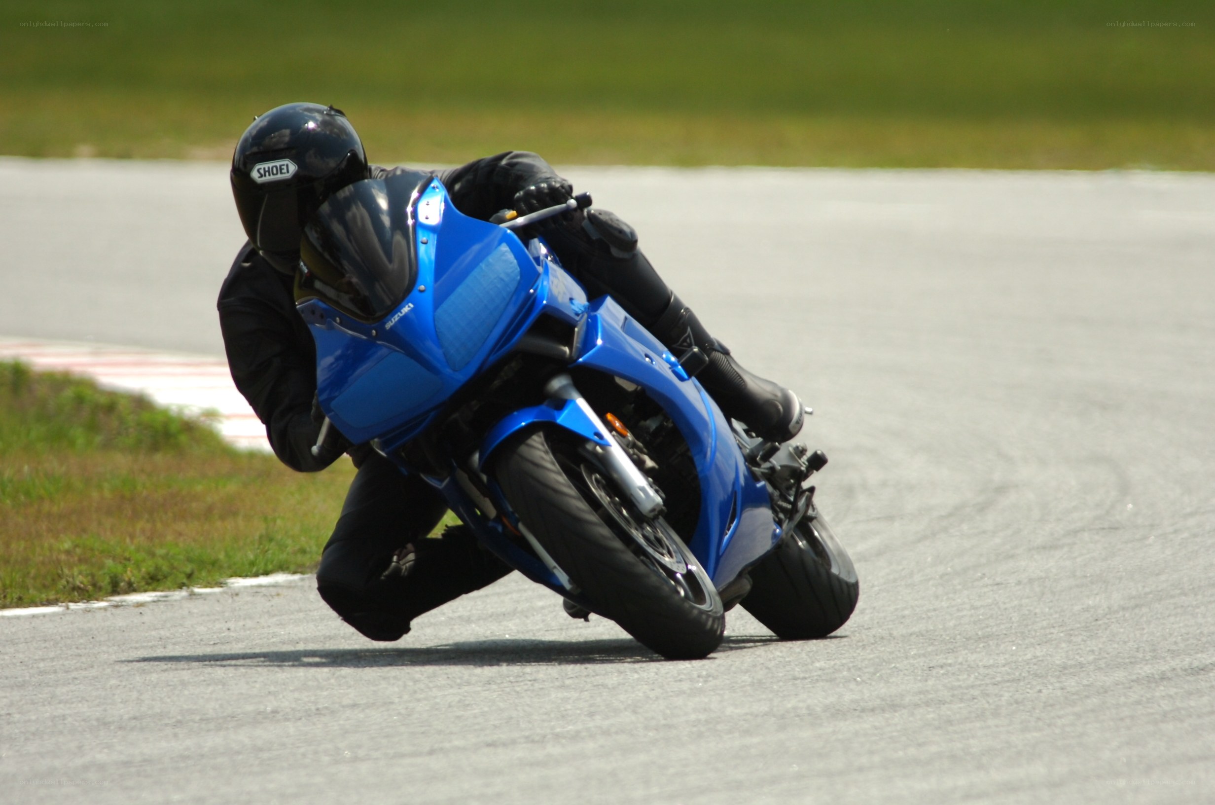 Motorcyclist on a racetrack