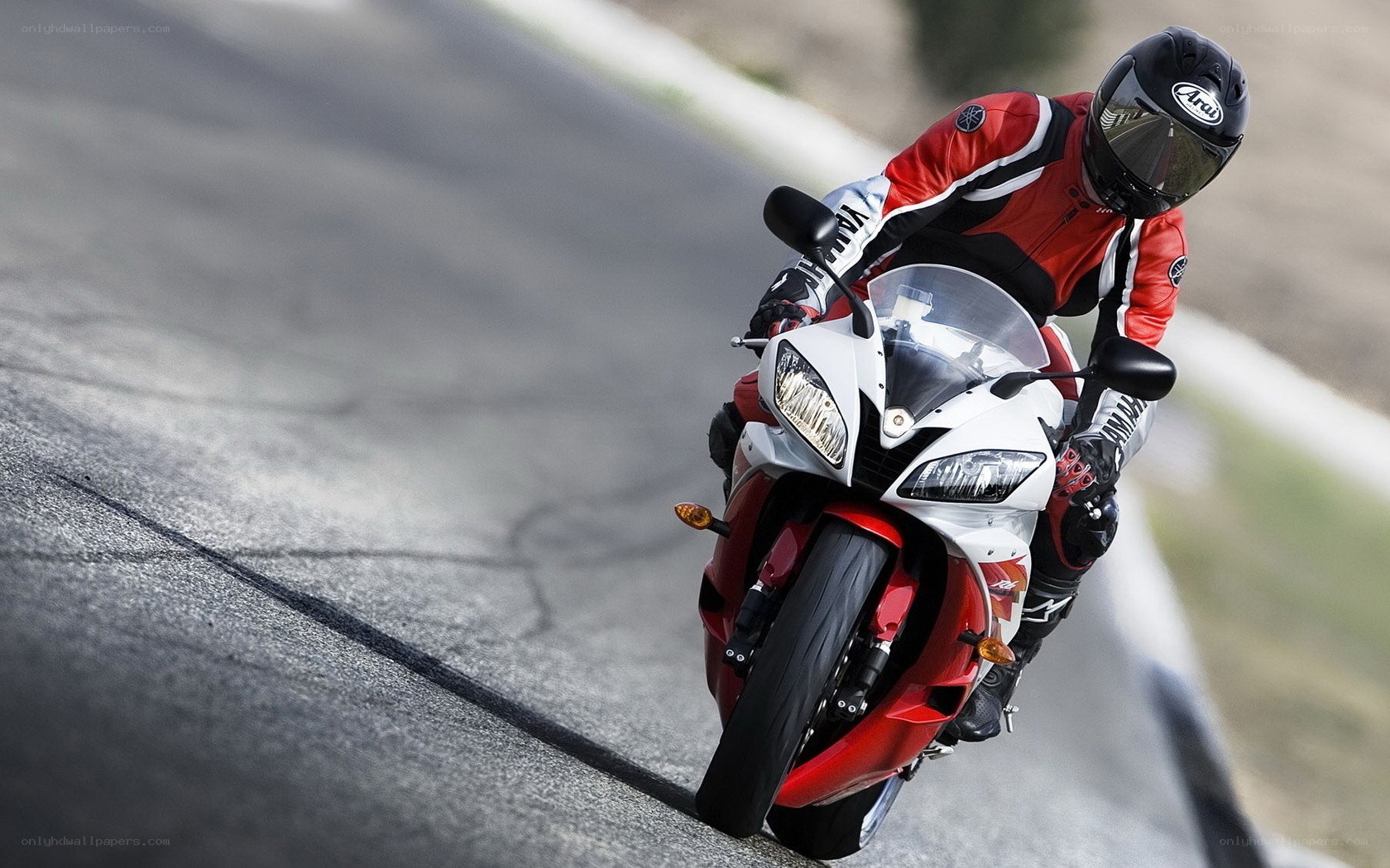 Motorcyclist on a racetrack